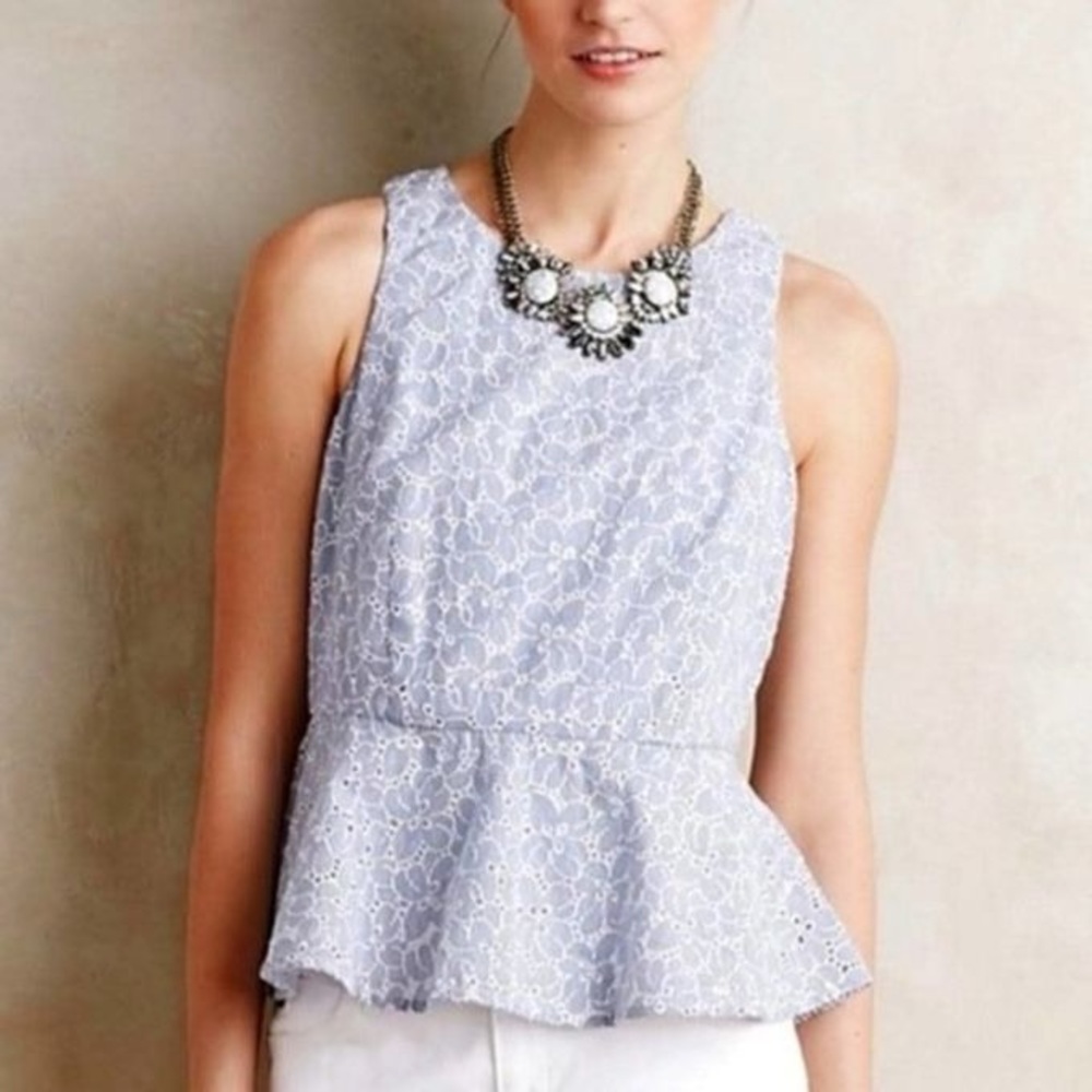Anthropologie HD in Paris Peplum Blouse | Size 2 - Picture 1 of 5